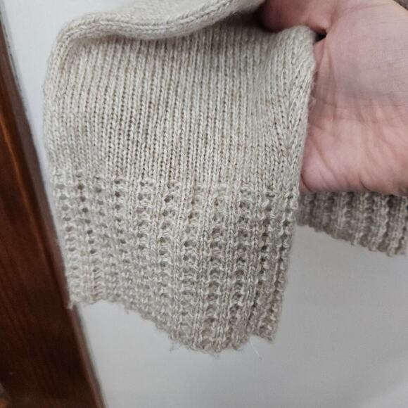 VTG Y2K Women's Sweater Cardigan Faux Fur Hoodie Cream Toggle Closure Sz X-Large - Picture 6 of 8